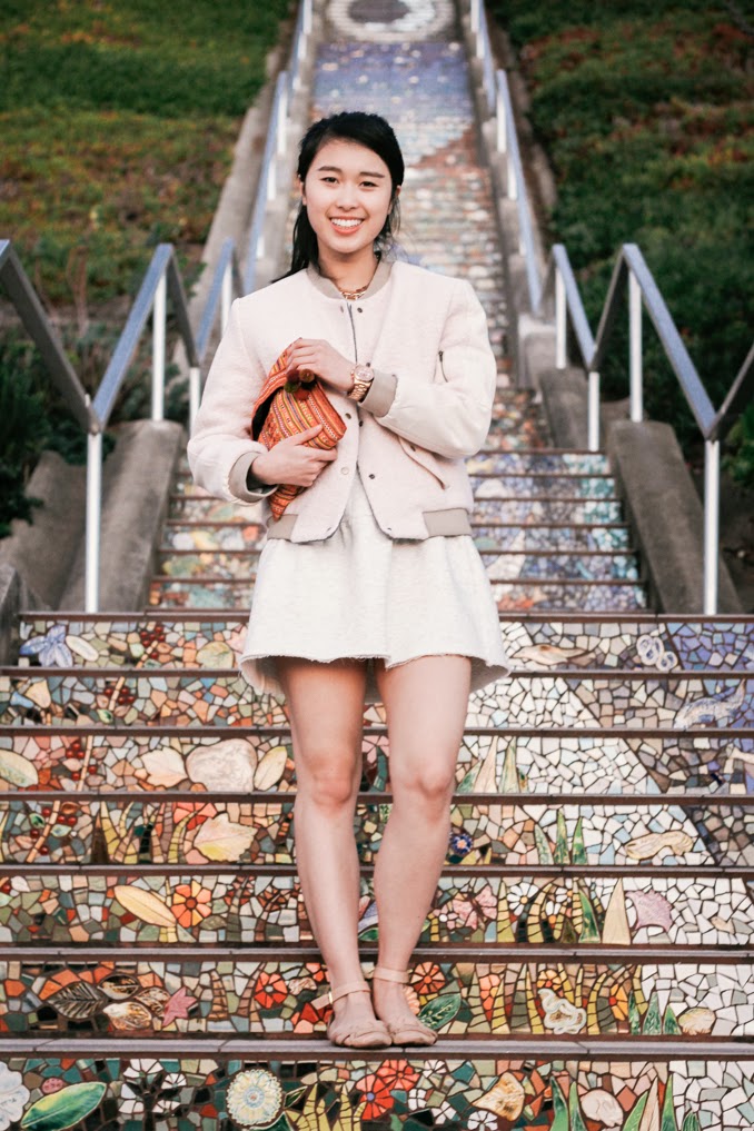 san francisco winter outfit sf style blogger, bay area fashion blogger, readytwowear, baseball jacket, athletic chic style