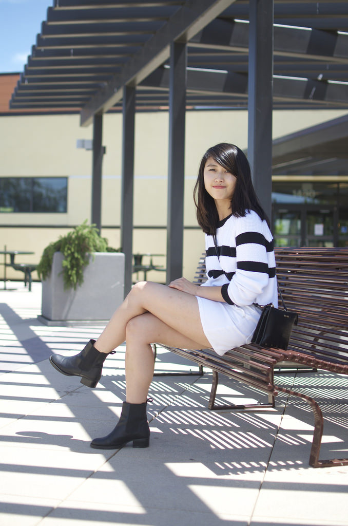 Banana Republic cropped sweater, Forever 21 button-front denim skirt, Fashion Blog, San Francisco Fashion Blog