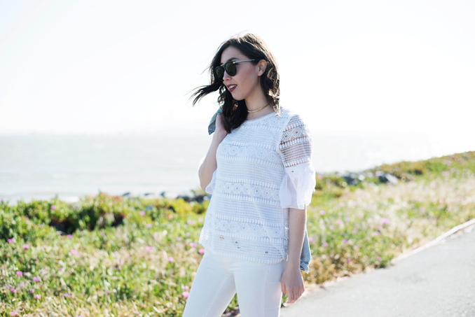 ReadyTwoWear: Lace ruffle sleeve top