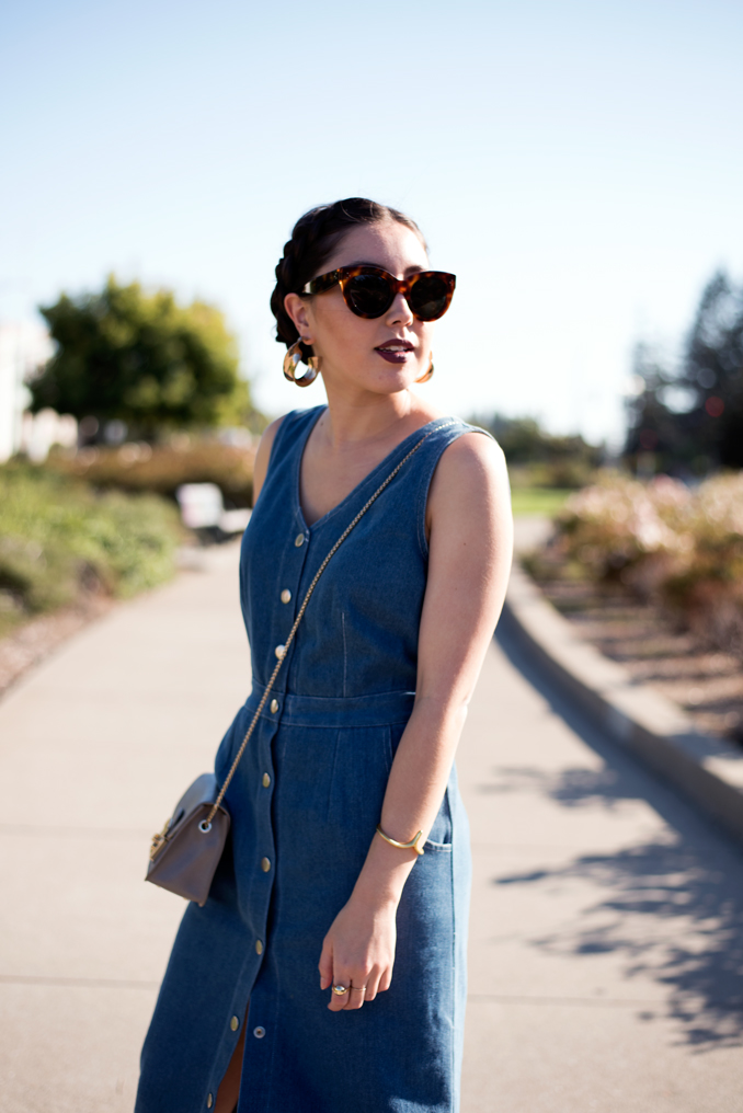 Azalea denim midi dress